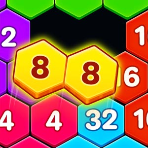 Hexagon Merge 2048 game